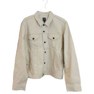 GAP Flex Men's XL 52-54 Tan Standard Denim Jacket Button Front Slit Pockets